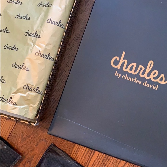 Charles David Black Stretch Open Toe Booties - Picture 6 of 8